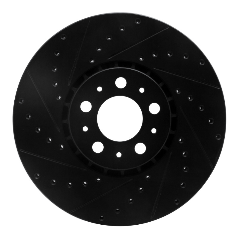 Volvo XC90 Brake Rotor (1) - Front Left - R1 Concepts - Drilled & Slotted - Black - `03-`14 Volvo XC90 Brake Rotor (1) - Front Left - R1 Concepts - Drilled & Slotted - Black - `03-`14